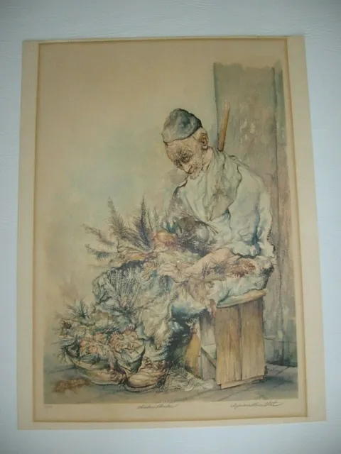 SEYMOUR ROSENTHAL CHICKEN PLUCKER Lithograph #212/250 Signed in Pencil stamped