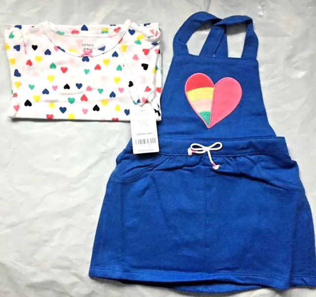 Carter's Baby Girl 2 Pc Skirt Jumper bodysuit Set.Size 12 Months.  NWT
