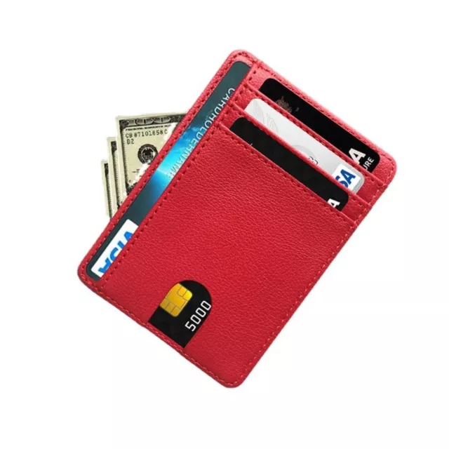 Purse Slim Money Case Cover 8 Slot Leather Wallet ID Card Holder RFID Blocking
