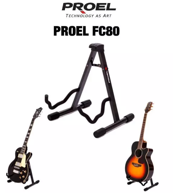 Proel FC80 Supporto per chitarra Acustica Classica elettrica Basso, Grigio Antra