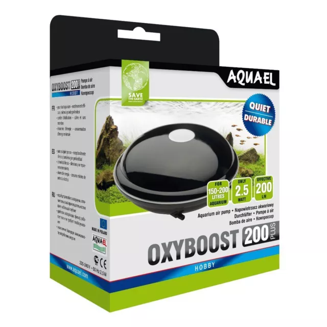 Aquael OxyBoost 200 Plus Aquarium Durchluefter Lüfterpumpe Pompe A Air Membrane