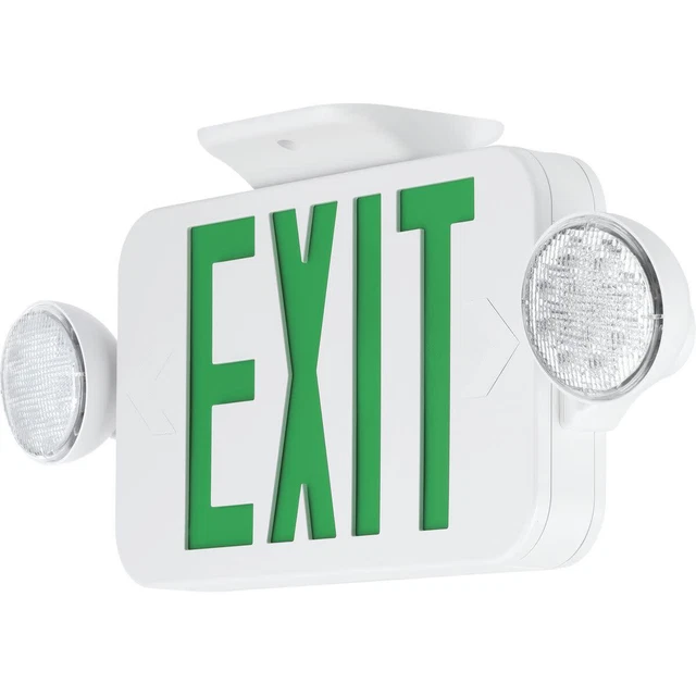 Progress Lighting PECUE-UG-30-RC Green LED Exit Sign - White