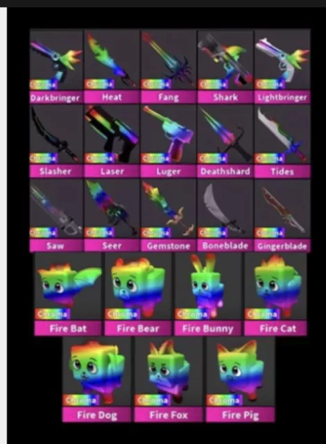 CHROMA SAW & SHARK 🌈💚💙LIGHTNING FAST DELIVERY🌈💚💙MM2 ROBLOX