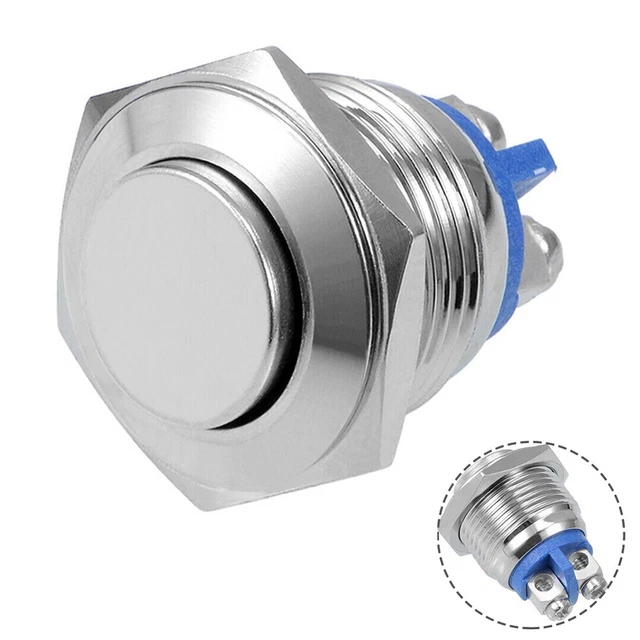 Interrupteur à bouton poussoir interrupteur momentané 12 V 16 mm cuivre nickel