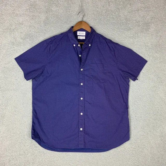 GAP Shirt Men's X-Large XL Button Down Short Sleeve Standard Fit Polka Dot