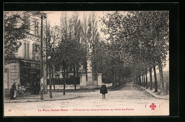 CPA Le-Parc-Saint-Maur, L'Àvenue du Grande-Chêne au Pont de Pierre