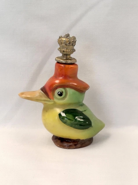 Vintage Crown Top Perfume Bottle Cuckoo Bird / Woodpecker / Toucan Bird - German Vintage Crown Top Perfume Bottle Cuckoo Bird / Woodpecker / Toucan Bird - German