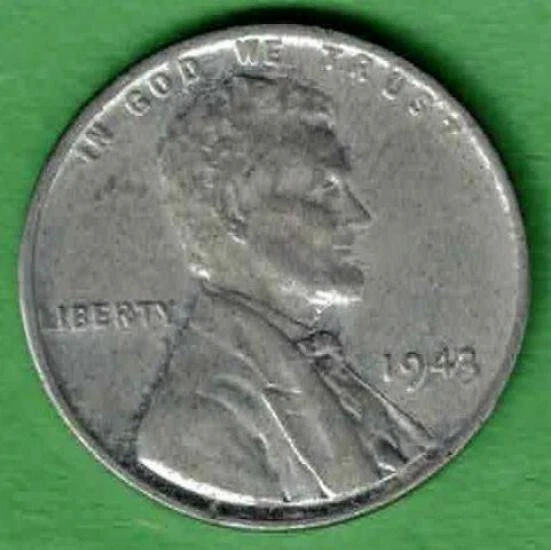 1943 Steel Wheat Penny, US WWII Wartime Lincoln Liberty Cent