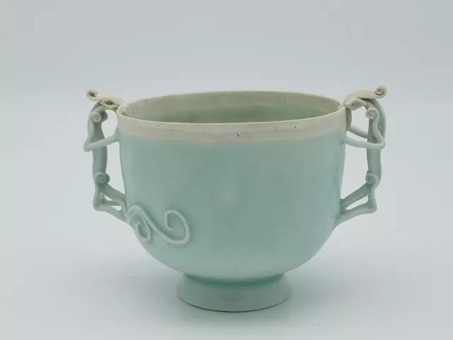 Song Dynasty HuTian Yao Carved Dragon Cup 湖田窯雙螭龍杯