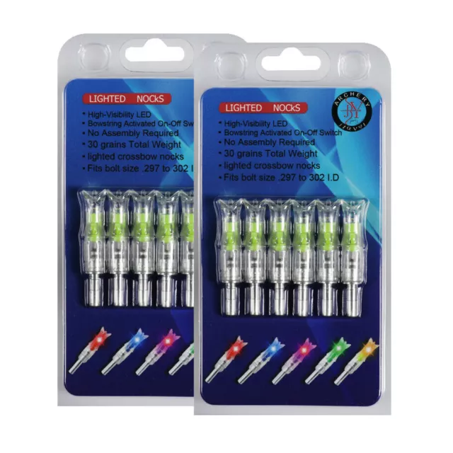 2 Packs (6Pcs/Pack) Yellow Lighted Nock New Long Time I.D. 7.62mm For Crossbow