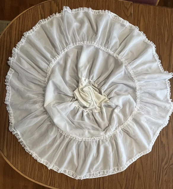 Girls Size 8 Copper Key Half Slip Nylon Ruffle Lace Petticoat Elastic Waist