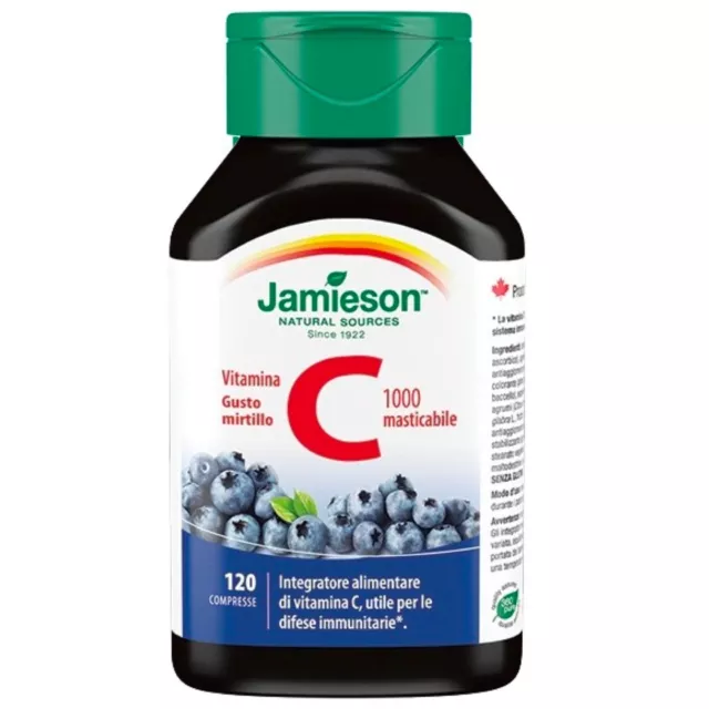 JAMIESON Vitamina C 1000 Masticabile 120 cpr. Gusto MIRTILLO