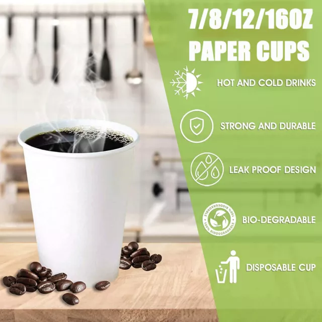 Disposable Coffee Cups Paper Cups White Cups For Hot And Cold Drink Vending Cups 2