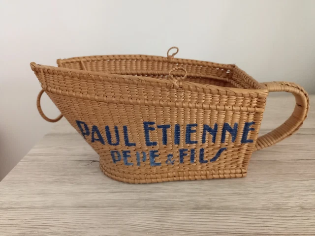 ANCIEN SERVITEUR / porte bouteille en osier, J. Descombins Mercurey
