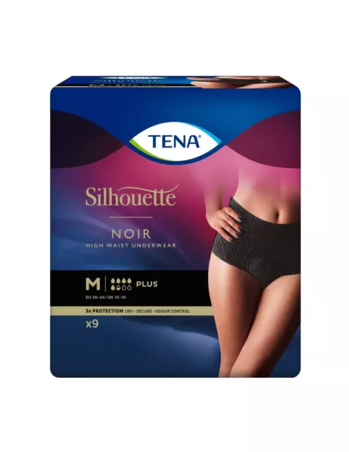 Tena Silhouette Normal Noir Vie Haute - Slip Absorbant Féminin M 9pz