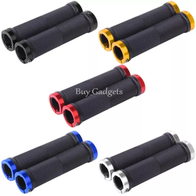 Double Lock On Locking Bmx Mtb Mountain Bike Cycle Bicycle Handle Bar Grips