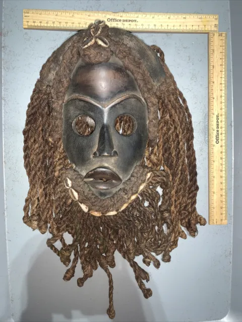Dan Mask with Cowries and Rope Beard African mask great size OFFERS #26