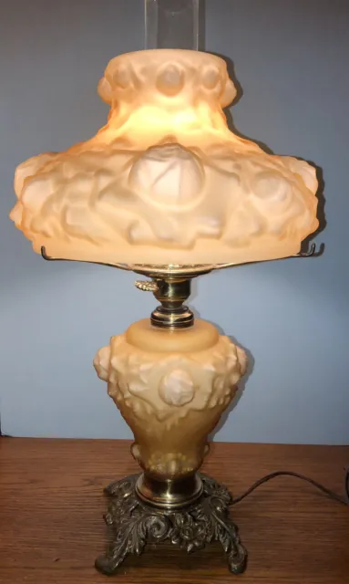 FENTON Amber Glass Lamp