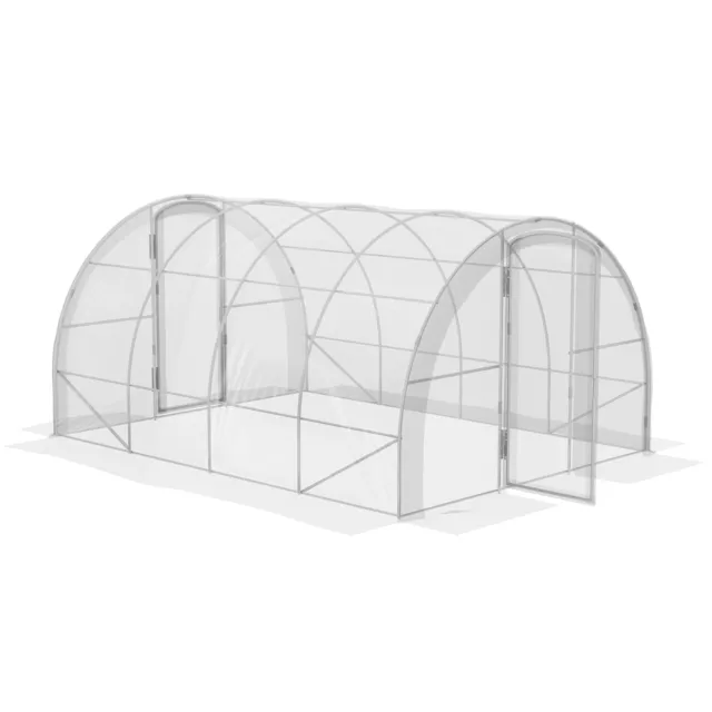 Outsunny 4 x 3 x 2m Polytunnel Greenhouse with Door, Galvanised Steel Frame