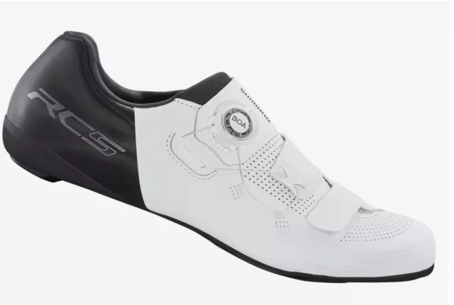 SHIMANO Dynast RC5 SH-RC502) weiße Fahrradschuhe mit SPD-SL STOLLENSET EU44 BRANDNEU MIT ETIKETT