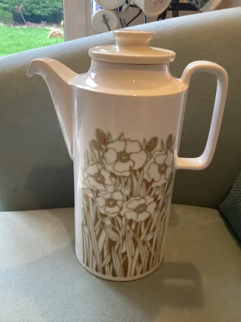 Vintage Hornsea Pottery Fleur Tall White Coffee Pot