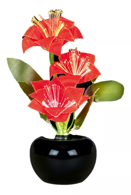 Fibre Optic Flower Light Red Poinsettia Premier Warm LED Lightup Decoration 40cm