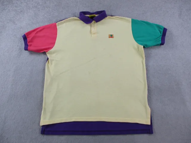 VINTAGE Duck Head Polo Shirt Mens Extra Large Colorful Colorblock Rugby USA Made