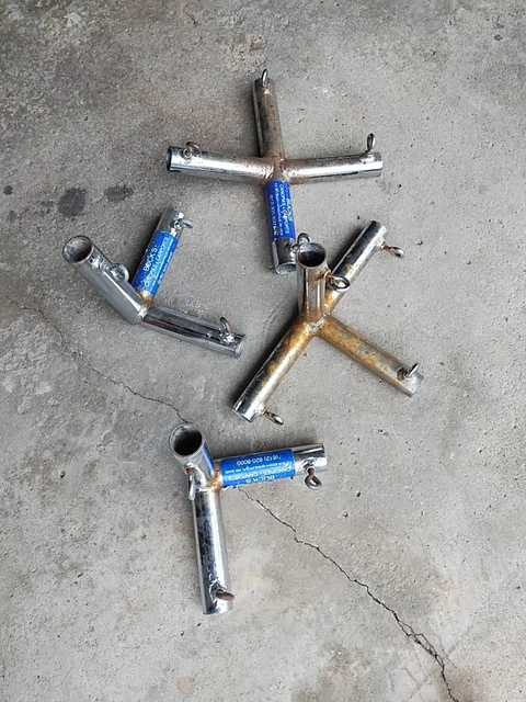 3-Way High Peak Canopy Connectors For 1-5/8" Pipe - 1-7/8" OD Galvanized Steel - Fits Chain Link Fence Tubing