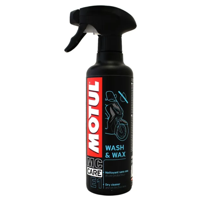 Motul MC Care E1 Wash & Wax - Motorcycle Dry Cleaner - 400ml 0.4L Spray