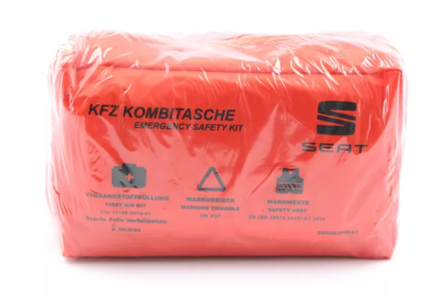 Original Seat Kfz Kombitasche Verbandtasche Warndreieck Weste 000093990AT