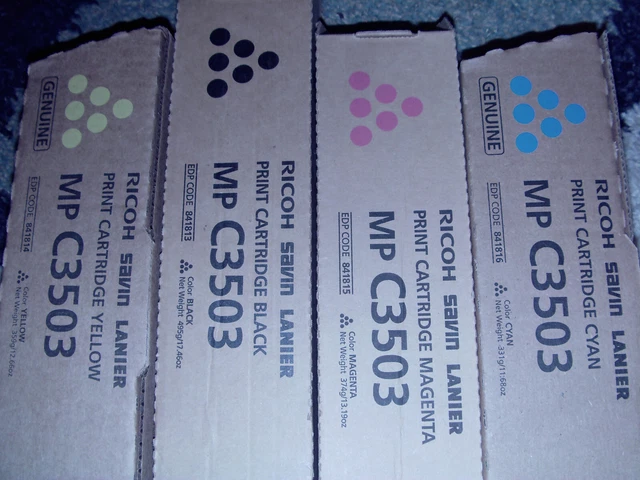 ricoh mp C3503 Savin toner set of 4 black magenta cyan yellow new Free Shipping