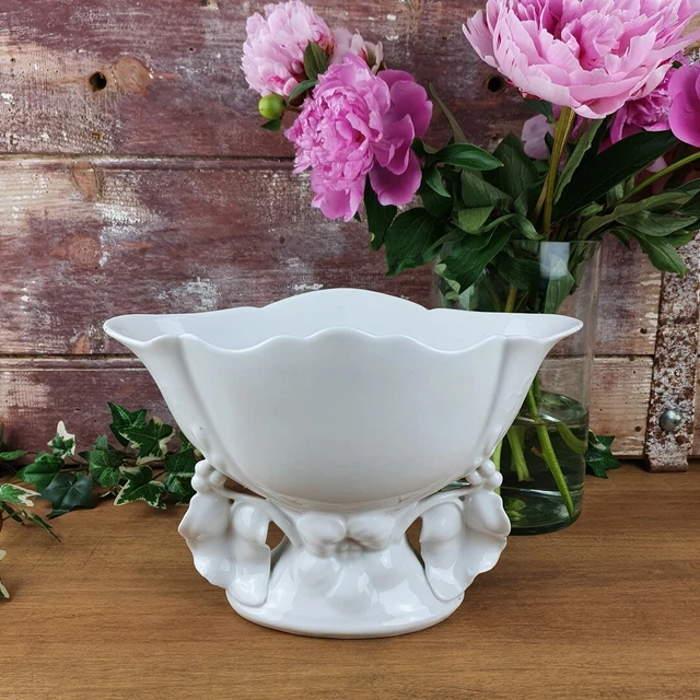 Ancien grand Vase Coupe de Mariée Eglise Porcelaine Paris XIXème 30 cm