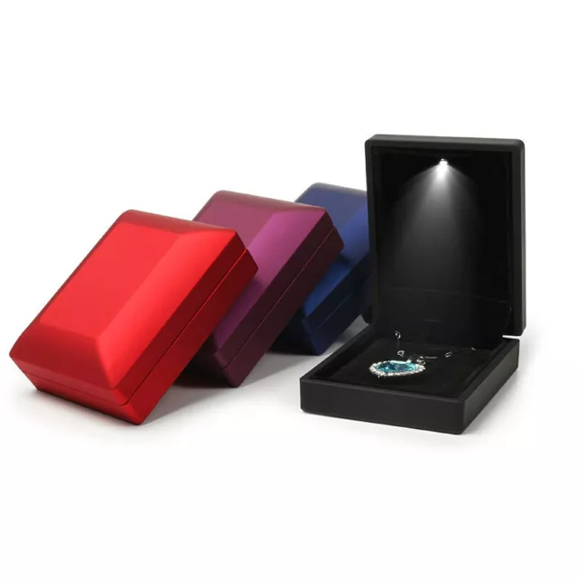 Jewelry Necklace Ring Display Storage Box Case Holder with LED Light Wedding