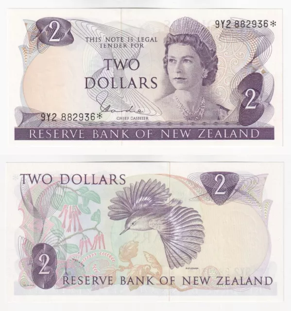 NEW ZEALAND 2 Dollars Banknote, Replacement (1977-81) P.164d - UNC