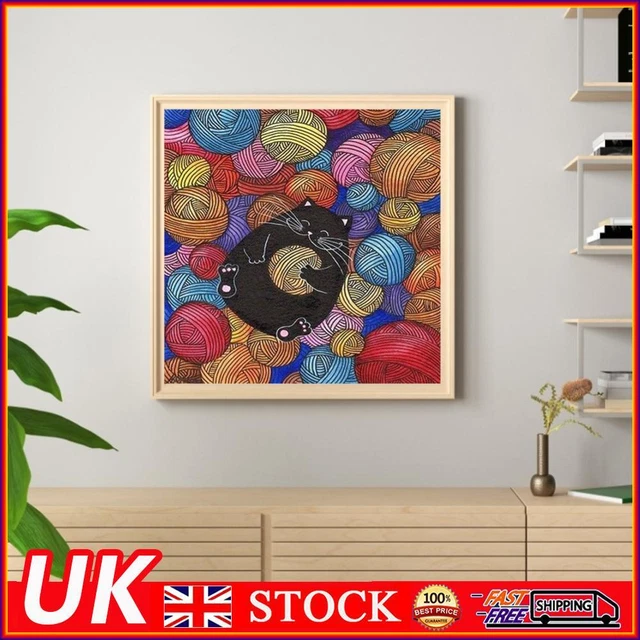 Wool Ball Cat 5D DIY Diamond Painting Kits Full Round Drill Wall Decor Art Craft