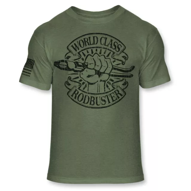 World Class Rodbuster US Military Arm Flag Rebar Worker Athletic T-Shirt - A76