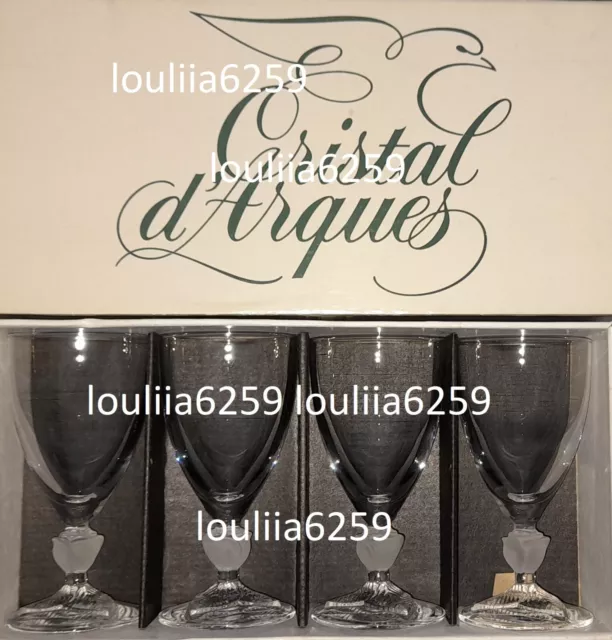 Cristal D'Arques coffret de 4 verre a vin blanc ou a porto modèle Lucia satiné