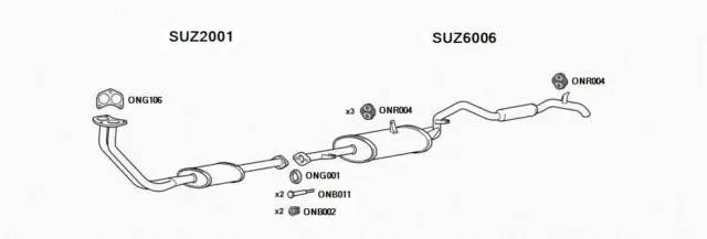 Full Exhaust System for Suzuki Vitara 1.6 (06/91-12/92)