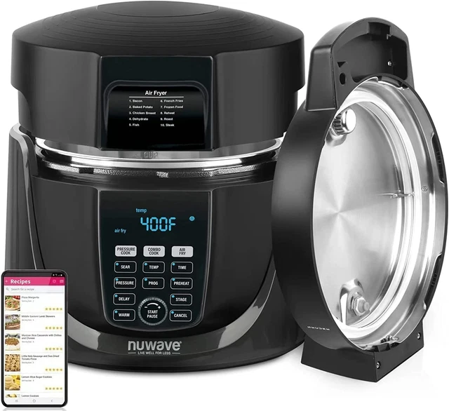 Duet Pressure Cook and Air Fryer Combo Cook; Stainless Steel Pot & Rack; Non-Sti