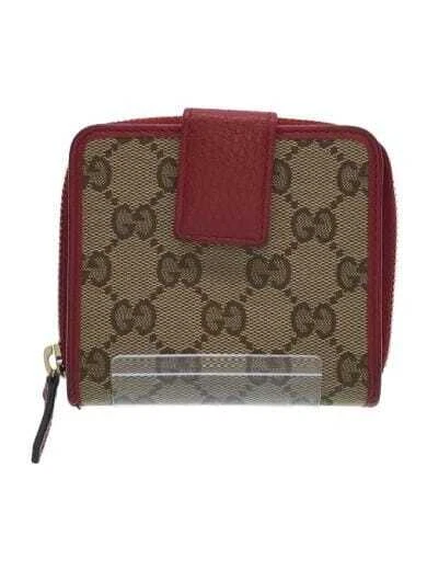 GUCCI Two Fold Wallet Canvas RED Women's 346056 GG