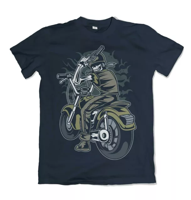 Skull Rider t-shirt uomo moto garage meccanico moto biker S-3XL