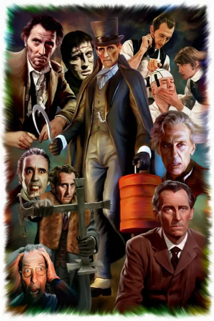 peter cushing hammer horror a5. original print.artwork.by paul winters