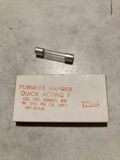 2 Boites De 10 x Fusibles Verres rapides 6x32mm 125mA
