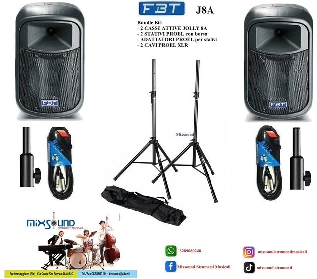 PROEL Coppia Adattatori Per Casse FBT JOLLY 8 | Da Foro 25mm A Asta 35mm (2 Pezzi)