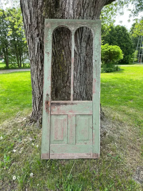 Antique/Vintage Primitive Country Double Arch Farmhouse Shed Wood Door 31.75x76.