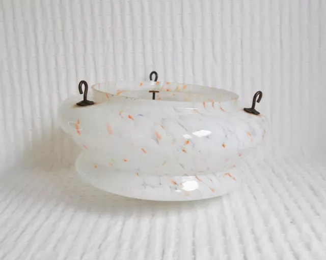 Vintage 1930's Art Deco Fly Catcher Marbled Speckled Glass Ceiling Light Shade