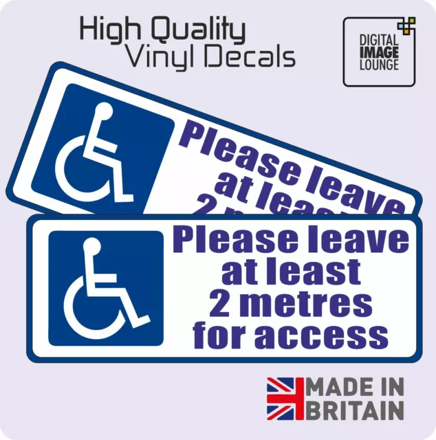 2 X Disabled Sign Disability Wheelchair Access Car STICKER VINYL DECAL 84x215mm