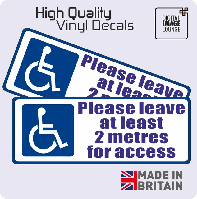 3 X Disabled Parking Stickers - 200x80mm Mobility Scooter Access Badge For Car Boot