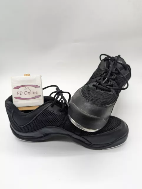 Capezio Black Double Tap Dance Sneakers Split Sole Childs Trainer US 12.5 UK 12