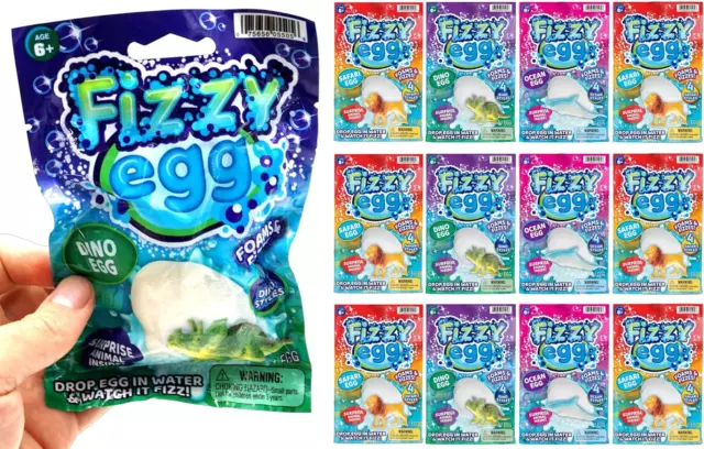 Fizzy Egg Surprise Toys (12 Eggs) W/Surprise Mystery Dinosaur & Sea Animal To...